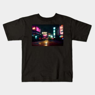 Tokyo City Street View With Neon signs / Tokyo, Japan Kids T-Shirt